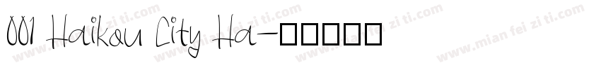 001 Haikou City Ha字体转换